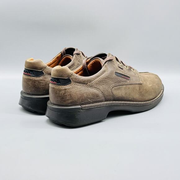 Ecco Shoes Mens 10.5 Brown Leather Light Shock Point Casual Lace Up Walking main image 5